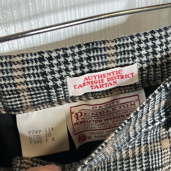 Pendleton Wool 2 Piece Pant Suit Set Size 10 Petite Carnegie District Tartan - Picture 7 of 12